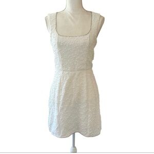 Francesca's Collections White Textured Square-Neck Mini Dress BNWT